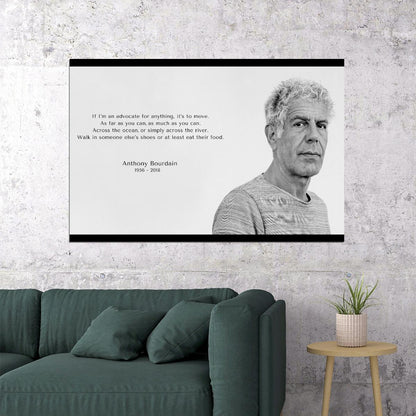 Anthony Bourdain Poster Celebrity Chef Wall Art Travel Host Print