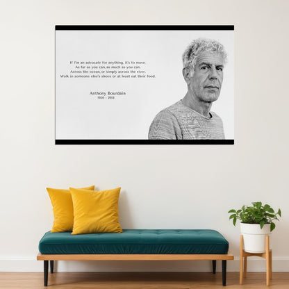 Anthony Bourdain Poster Celebrity Chef Wall Art Travel Host Print