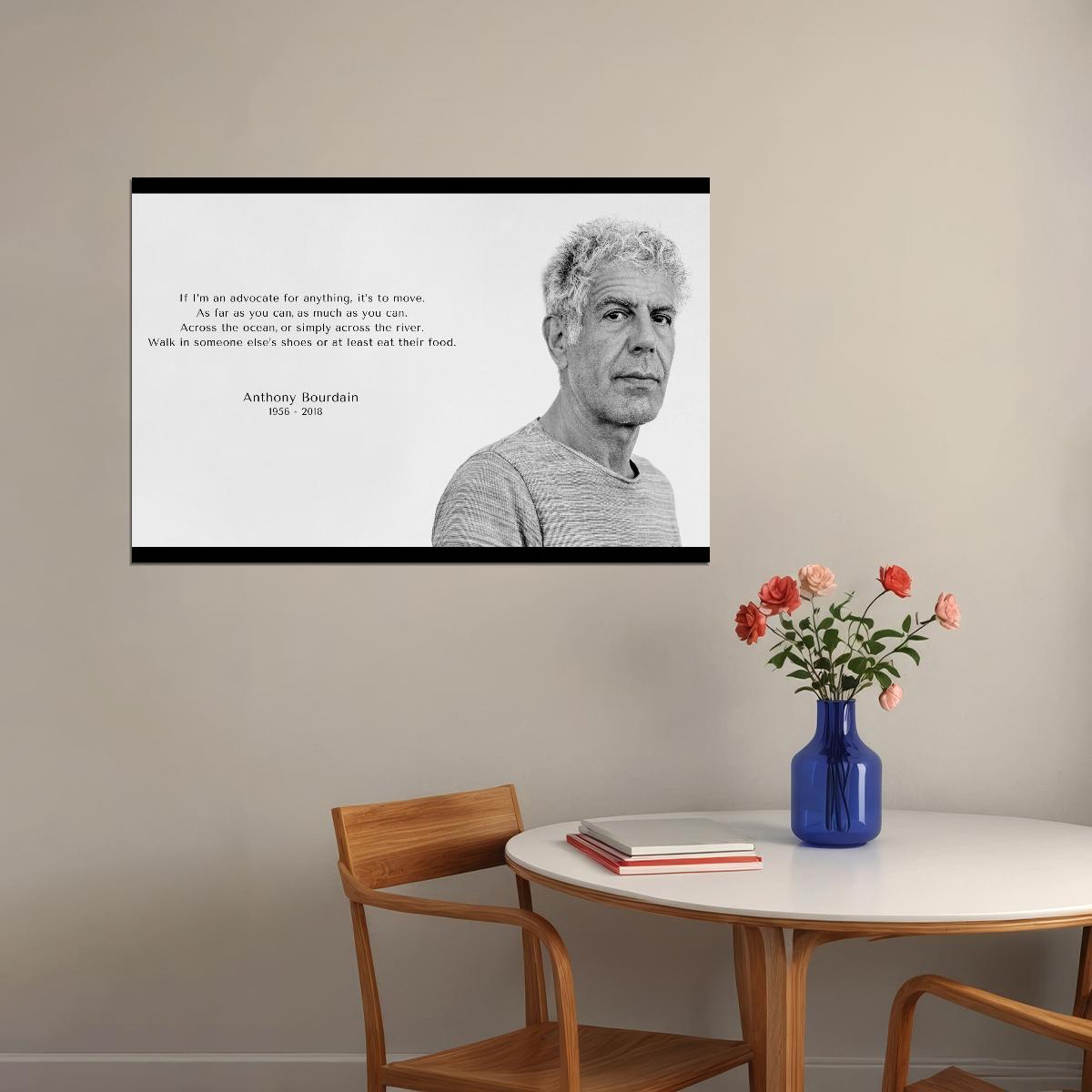 Anthony Bourdain Poster Celebrity Chef Wall Art Travel Host Print