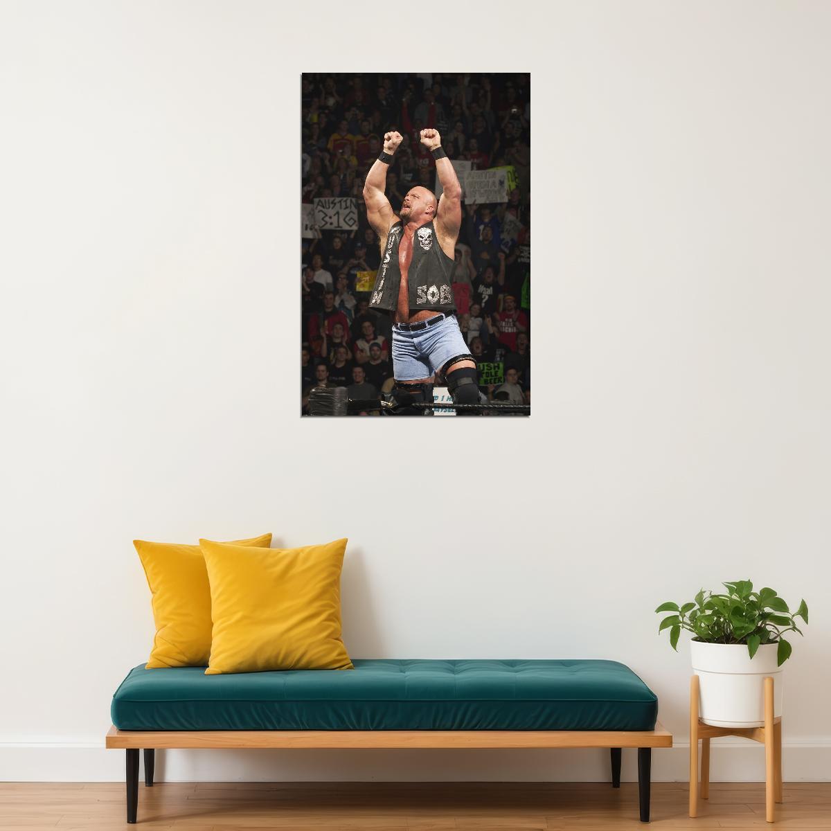 Stone Cold Steve Austin Wrestling Poster Wwe Legend Print