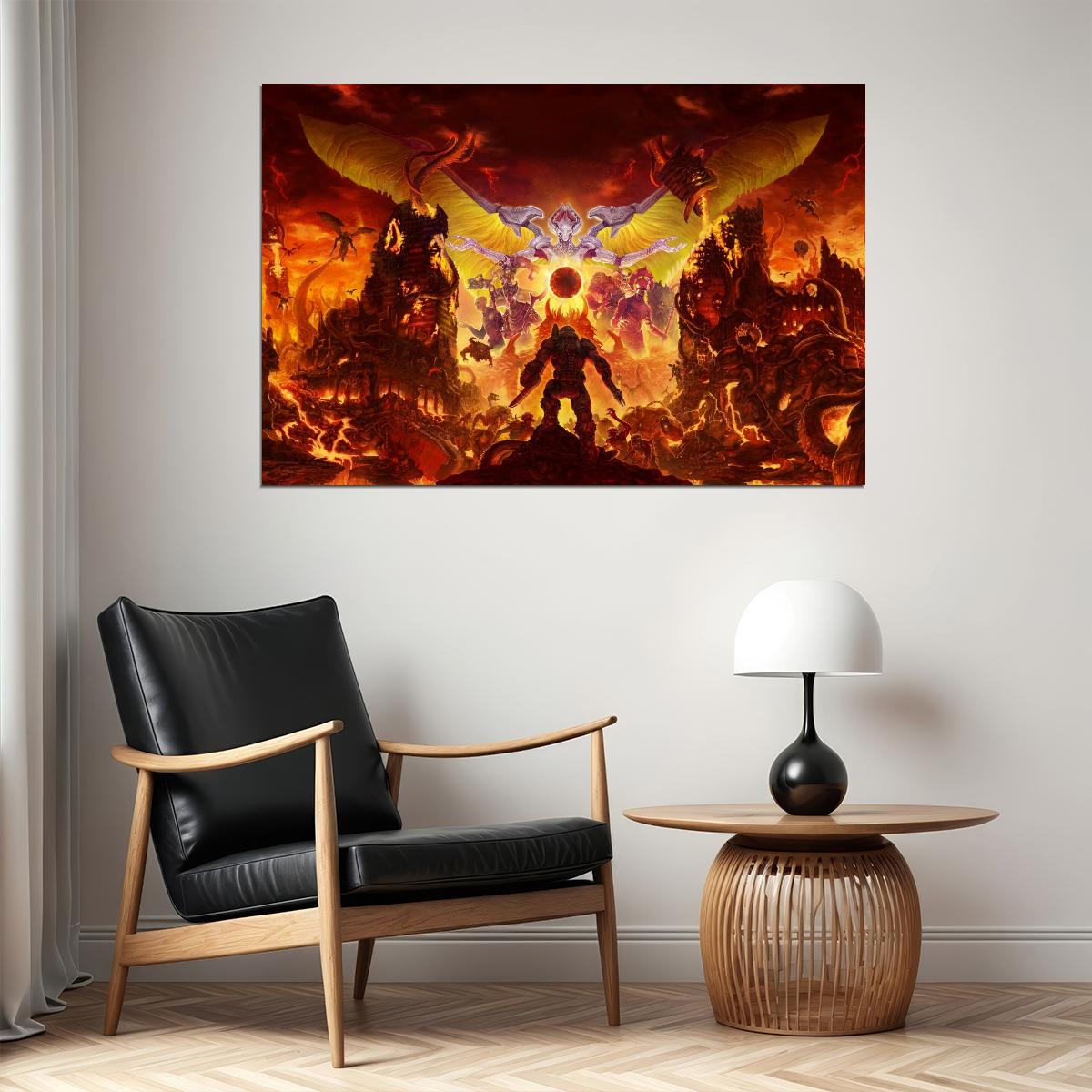 Doom Eternal Video Game Poster Action Shooter Wall Art Gaming Print