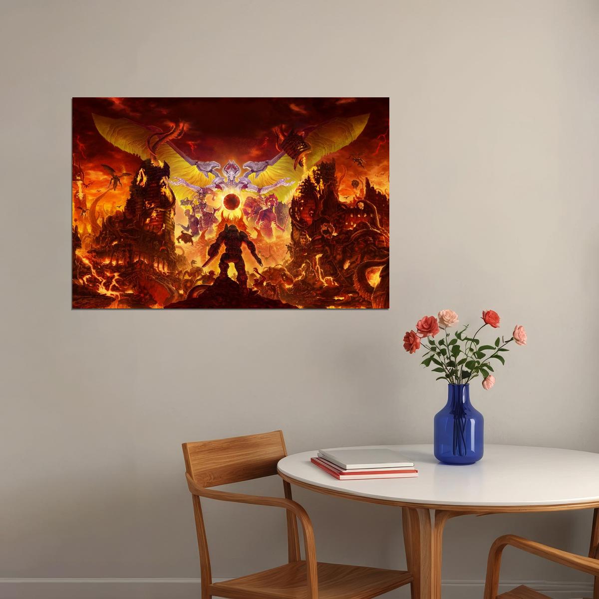 Doom Eternal Video Game Poster Action Shooter Wall Art Gaming Print