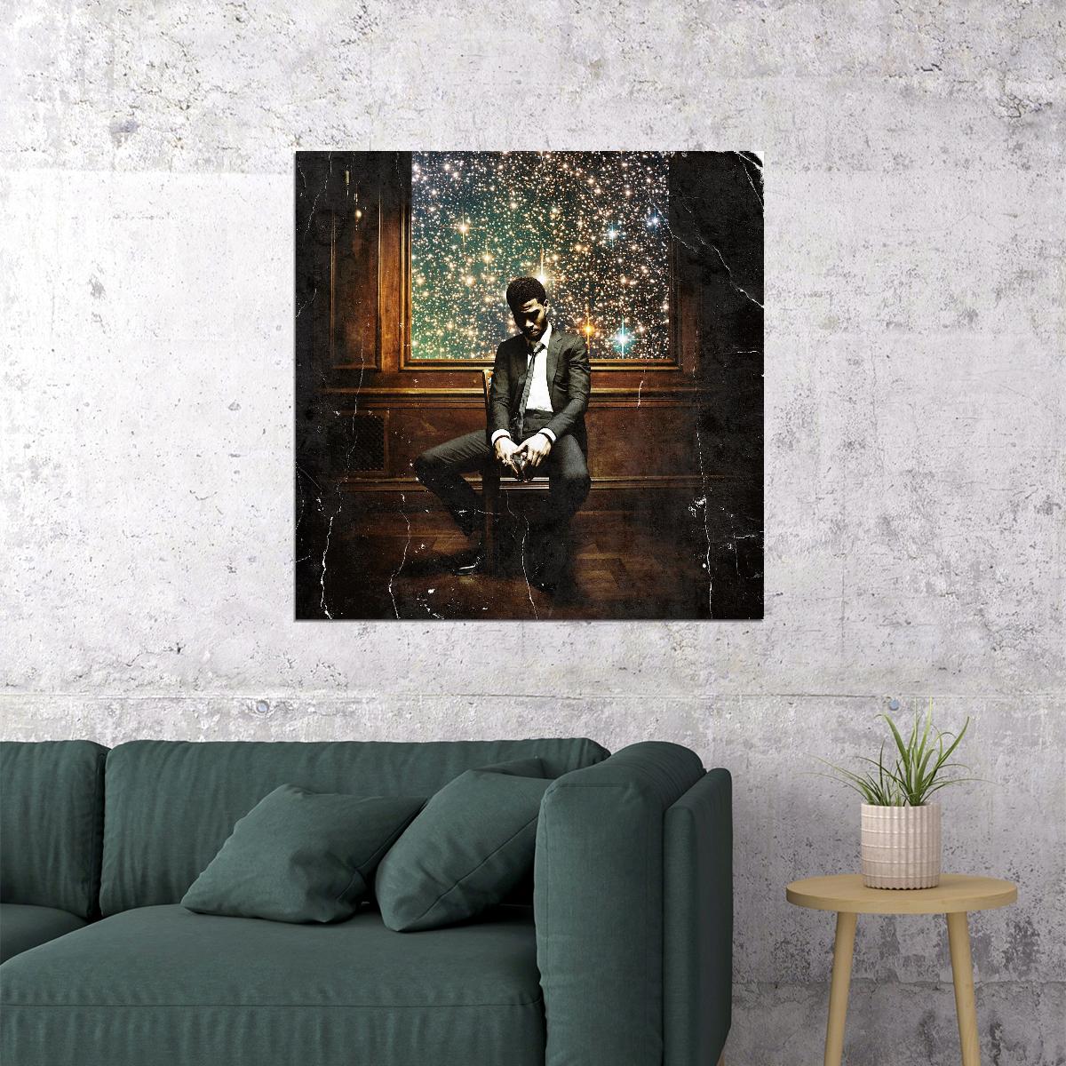 Kid Cudi Man On The Moon Ii: The Legend Of Mr. Rag Album Cover Art Music Poster Rap Wall Print