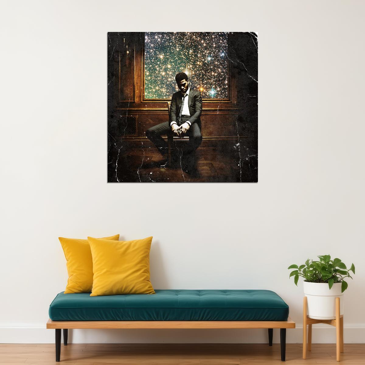 Kid Cudi Man On The Moon Ii: The Legend Of Mr. Rag Album Cover Art Music Poster Rap Wall Print