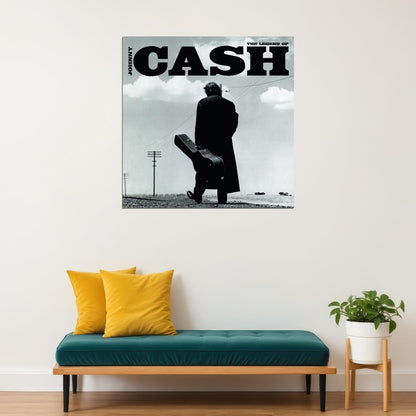 Johnny Cash Country Music Bumper Sticker / Decal - Glossy Green Graphic