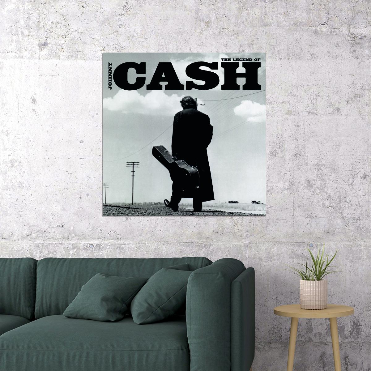 Johnny Cash Music Poster Country Legend Wall Art