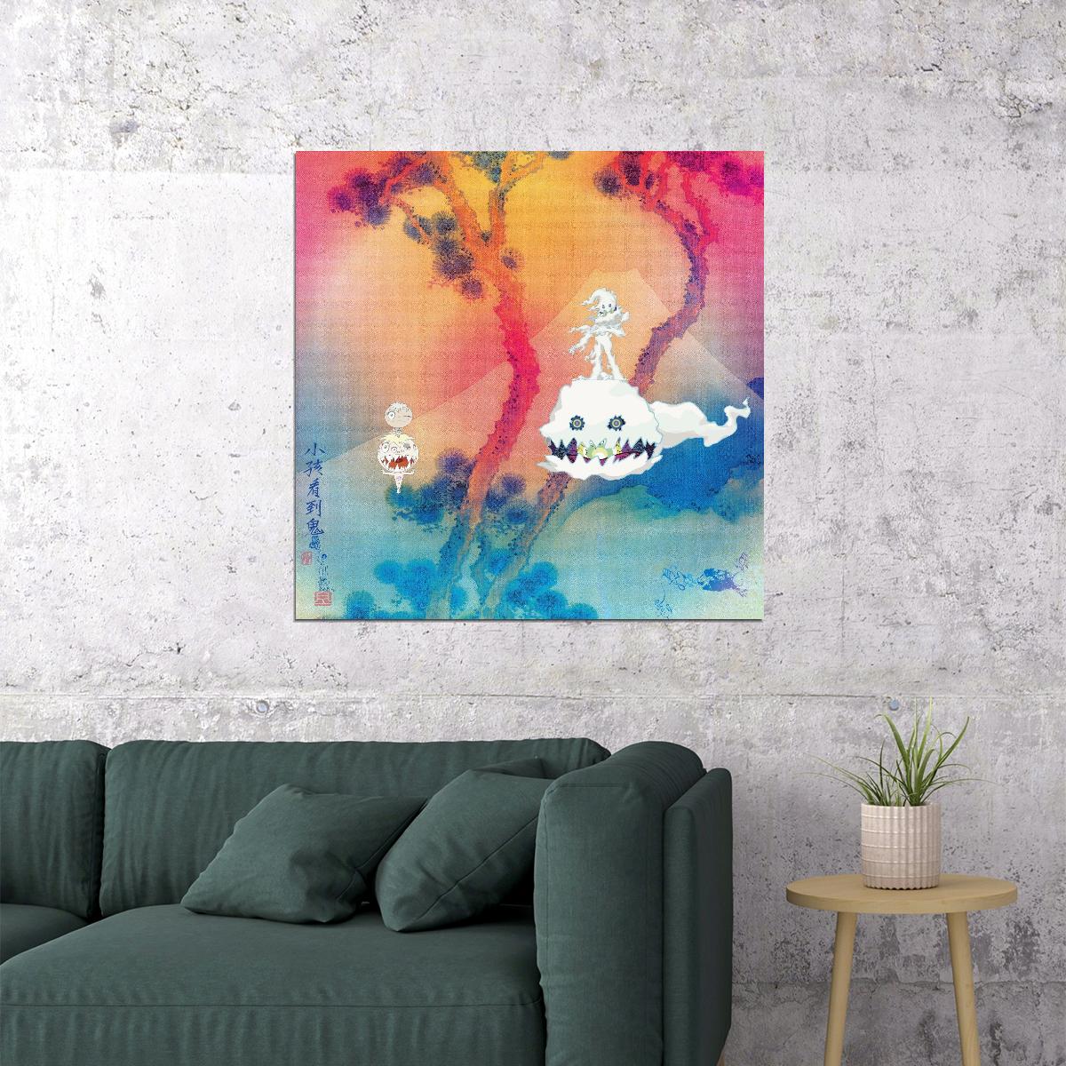 Poster - Kid Cudi Kids See Ghosts Album Cover Art Music Poster Rap
