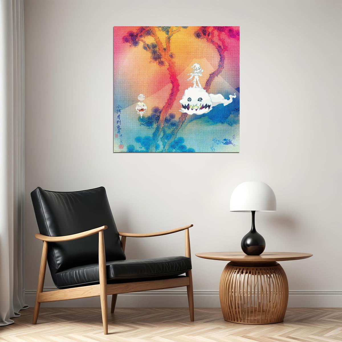 Kid Cudi Kids See Ghosts Album Cover Art Music Poster Rap Wall Print