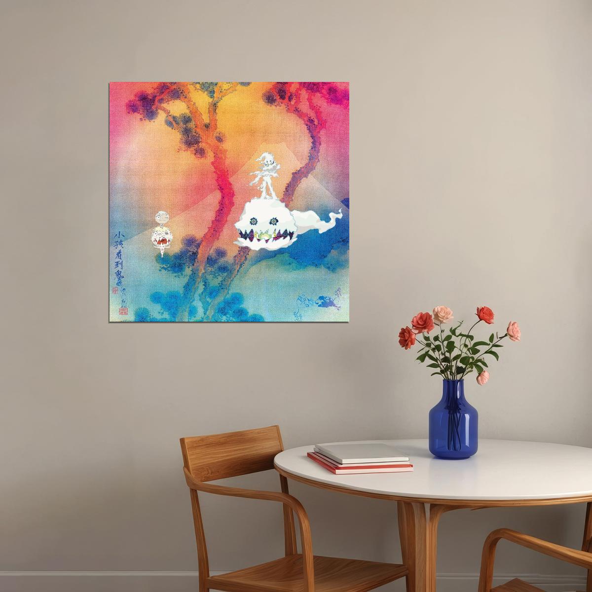 Poster - Kid Cudi Kids See Ghosts Album Cover Art Music Poster Rap