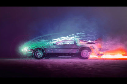 Back To The Future Delorean Poster Sci-fi Movie Wall Art Time Machine Print