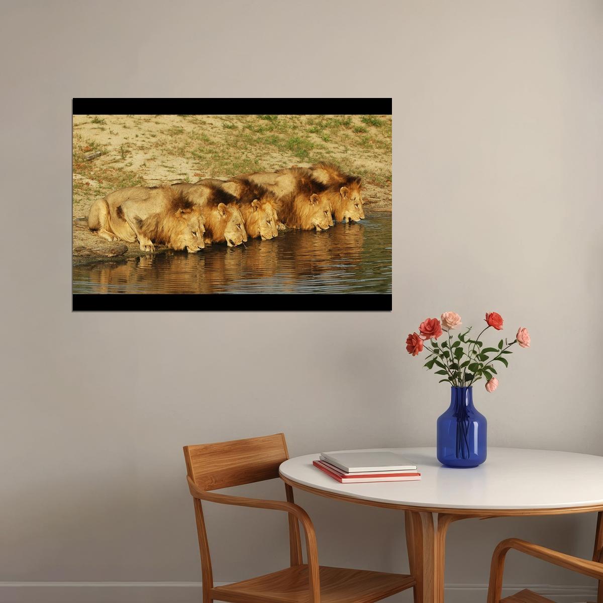 Mapogo Pride Lions Nature Poster Iconic Wildlife Art Print - xonomax