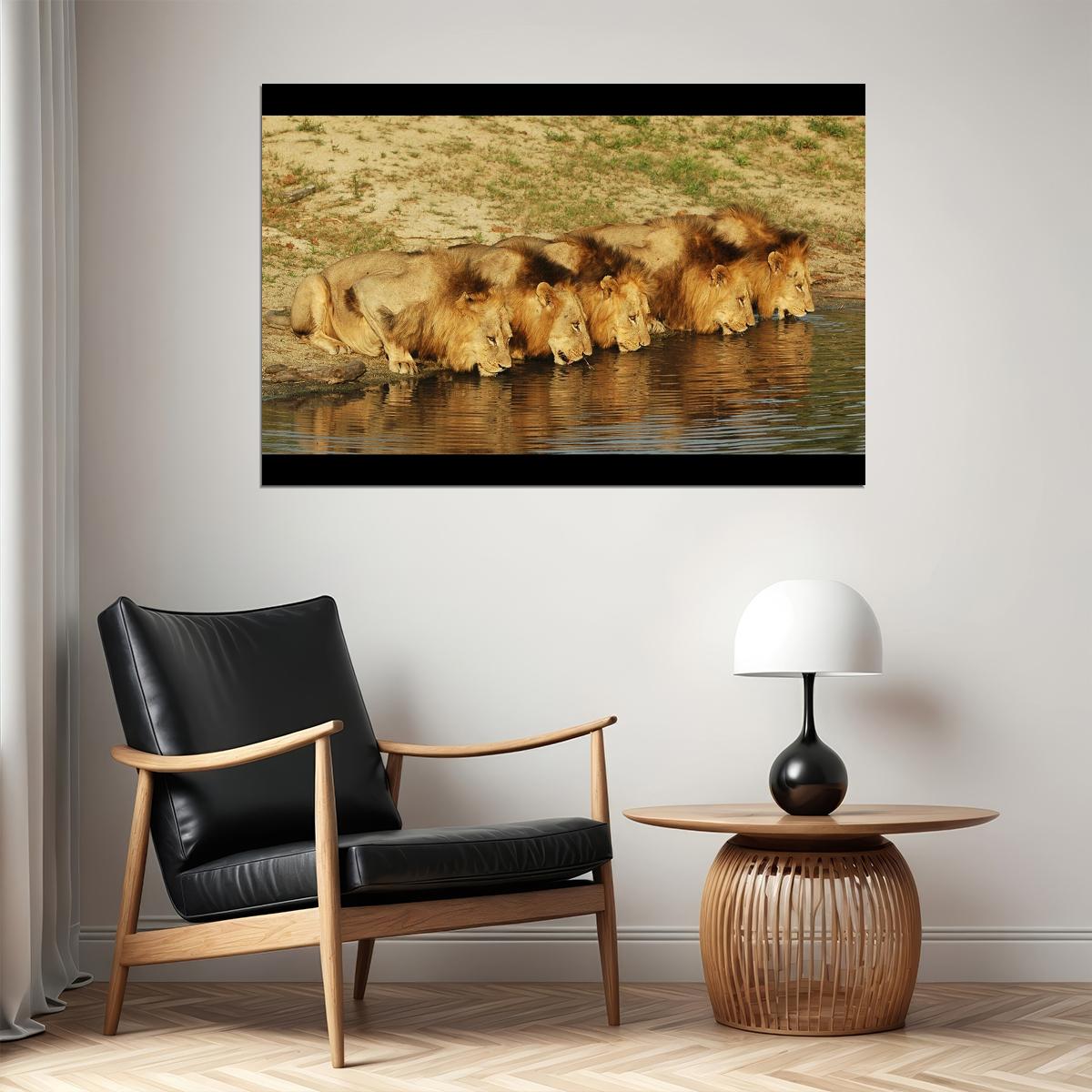 Mapogo Pride Lions Nature Poster Iconic Wildlife Art Print - xonomax