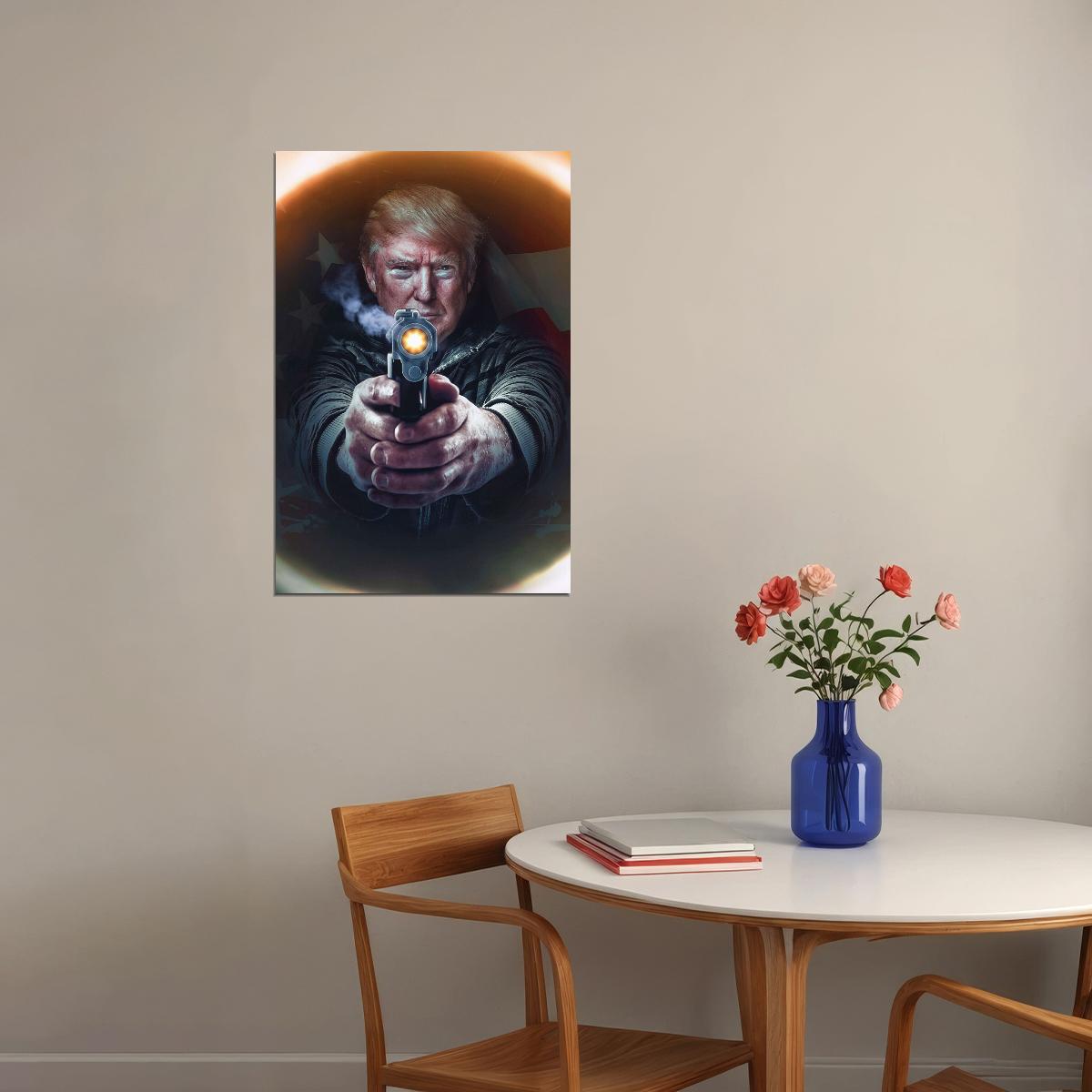 Donald Trump Poster Political Figure Wall Art Former U.s. President Print