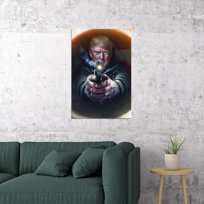 Donald Trump Poster Political Figure Wall Art Former U.s. President Print