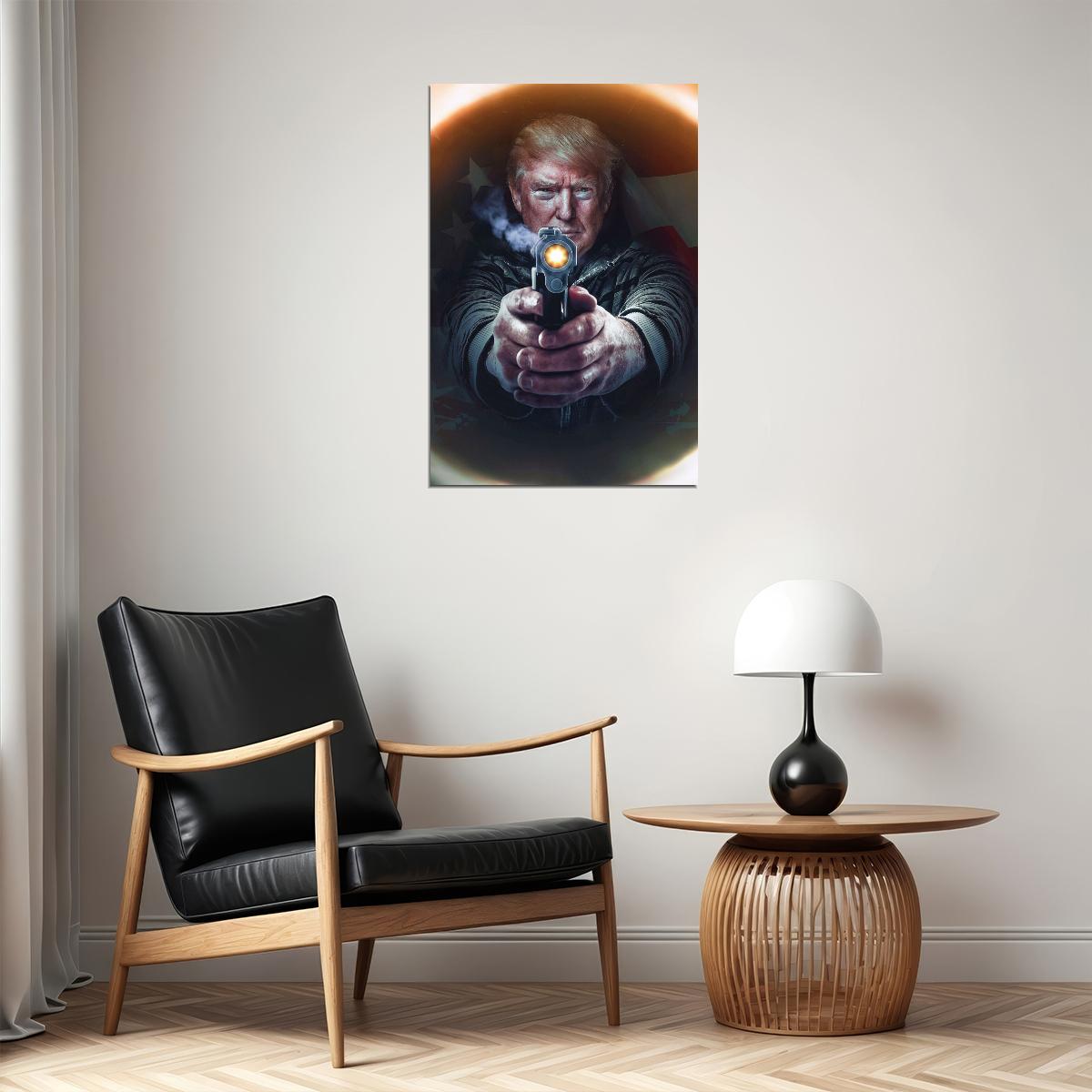 Donald Trump Poster Political Figure Wall Art Former U.s. President Print