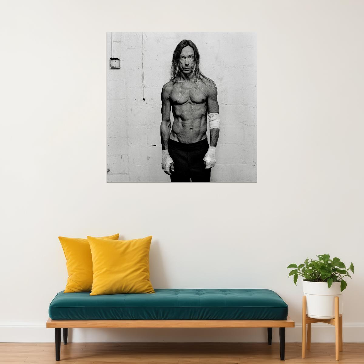 Iggy Pop Punk Rock Music Poster Iconic Musician Music Art Print