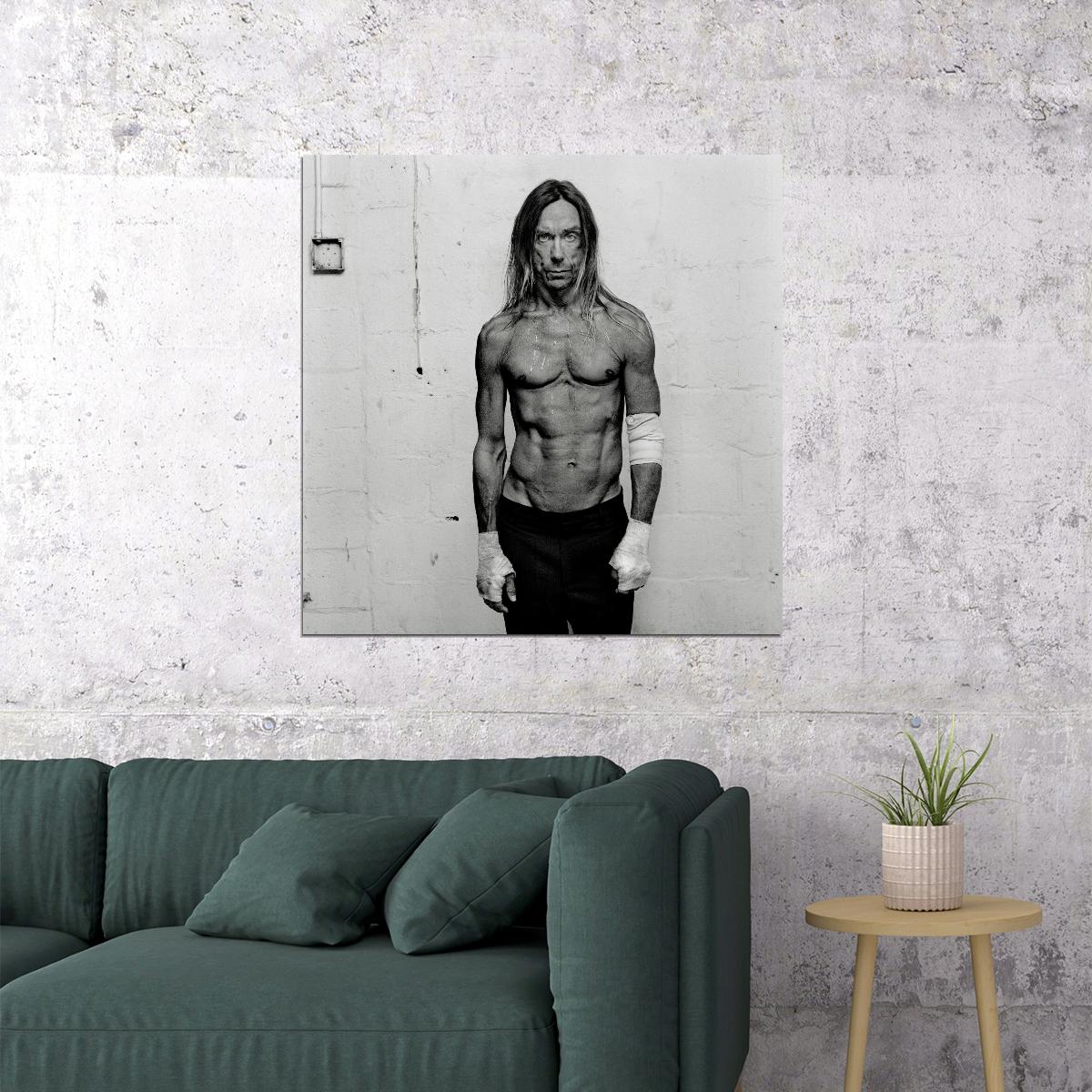 Iggy Pop Punk Rock Music Poster Iconic Musician Music Art Print