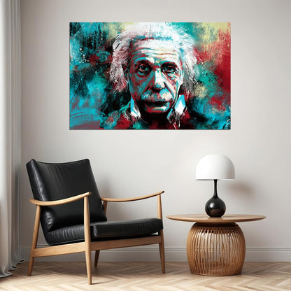 Albert Einstein Poster Theoretical Physicist Wall Art Science Icon Print