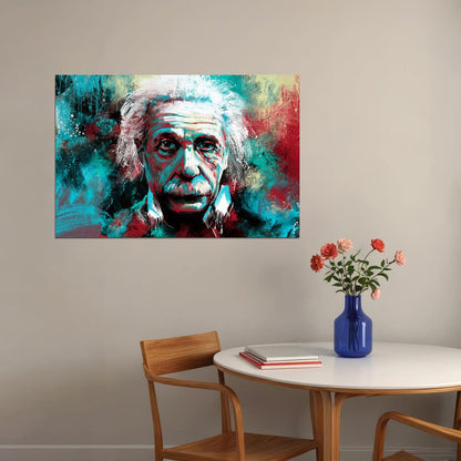 Albert Einstein Poster Theoretical Physicist Wall Art Science Icon Print