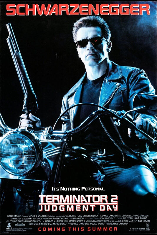 Arnold Schwarzenegger Terminator 2 Movie Poster Sci-fi Film Wall Art Action Icon Print