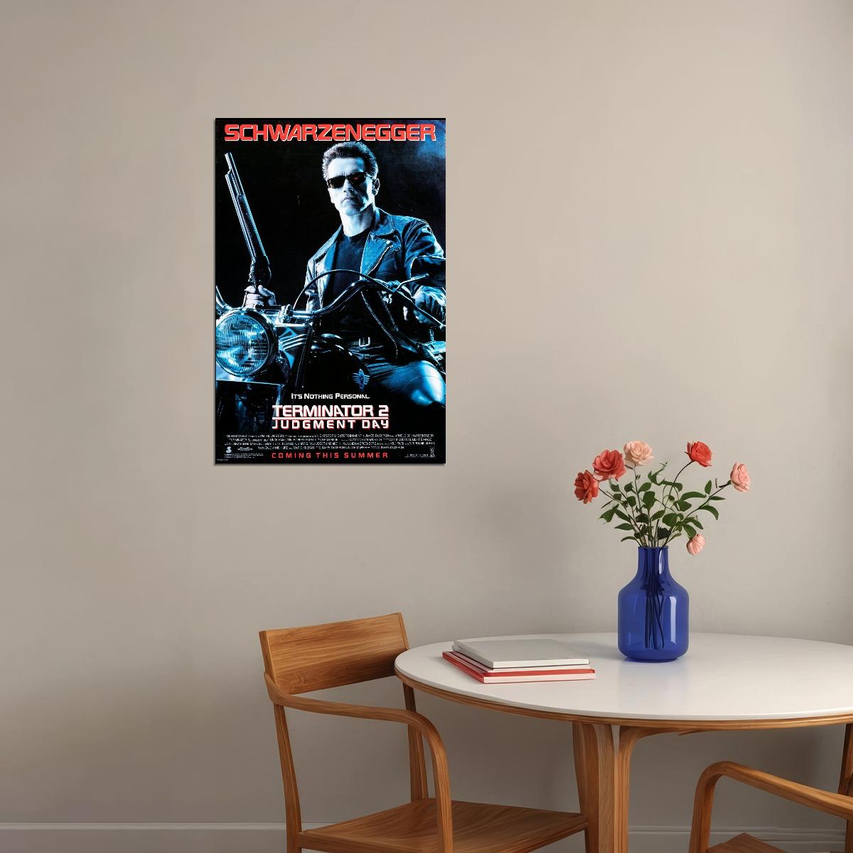 Arnold Schwarzenegger Terminator 2 Movie Poster Sci-fi Film Wall Art Action Icon Print