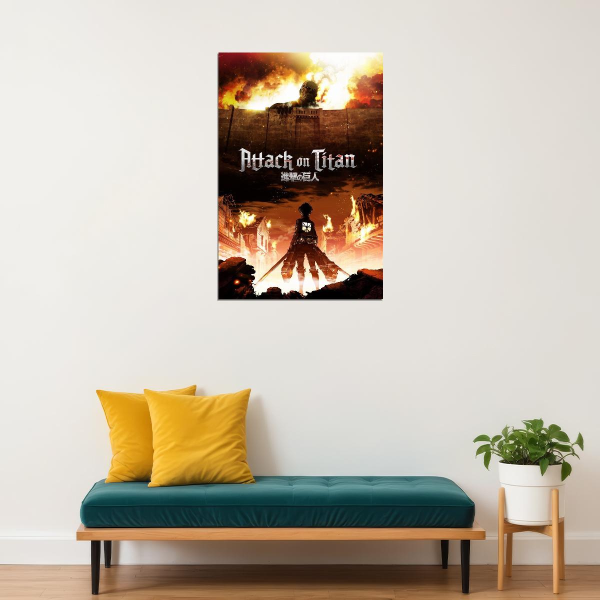 Attack On Titan Anime Poster Japanese Animation Wall Art Manga Series Print