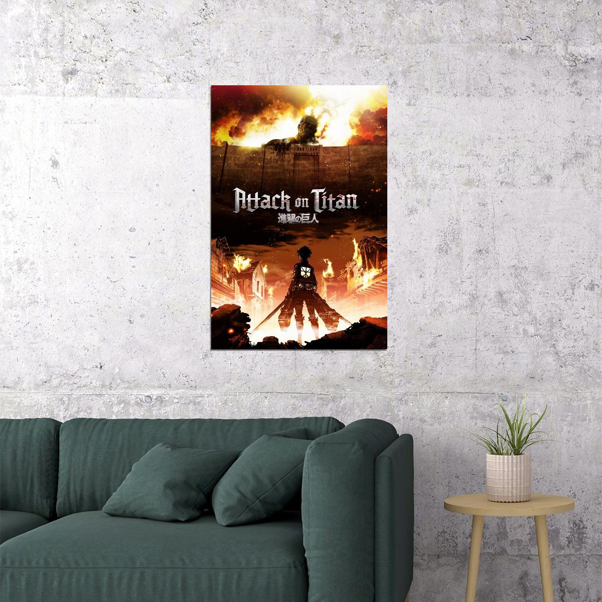 Attack On Titan Anime Poster Japanese Animation Wall Art Manga Series Print