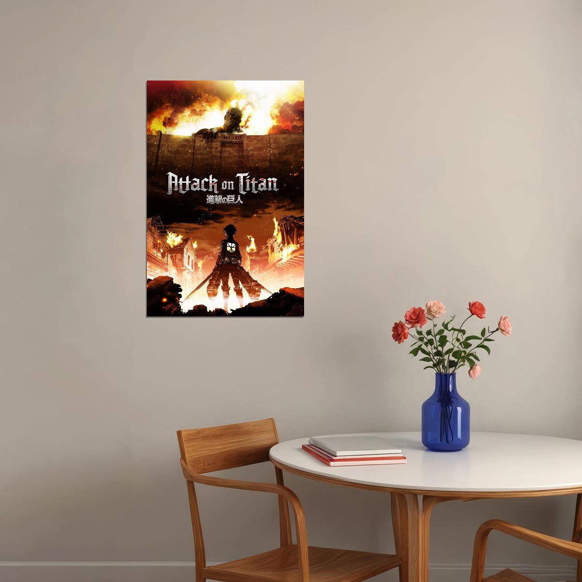 Attack On Titan Anime Poster Japanese Animation Wall Art Manga Series Print