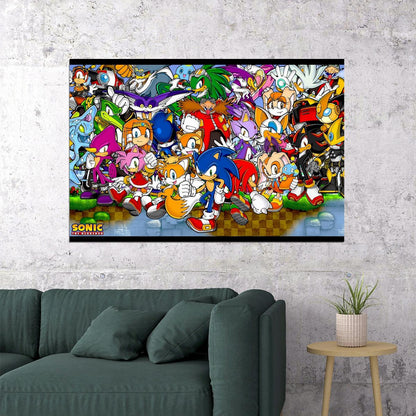 Sonic The Hedgehog Video Game Poster Iconic Retro Gamer Print