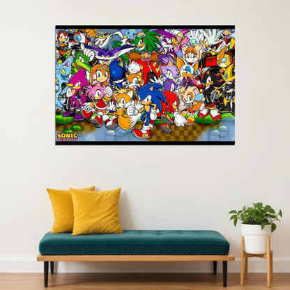 Sonic The Hedgehog Video Game Poster Iconic Retro Gamer Print