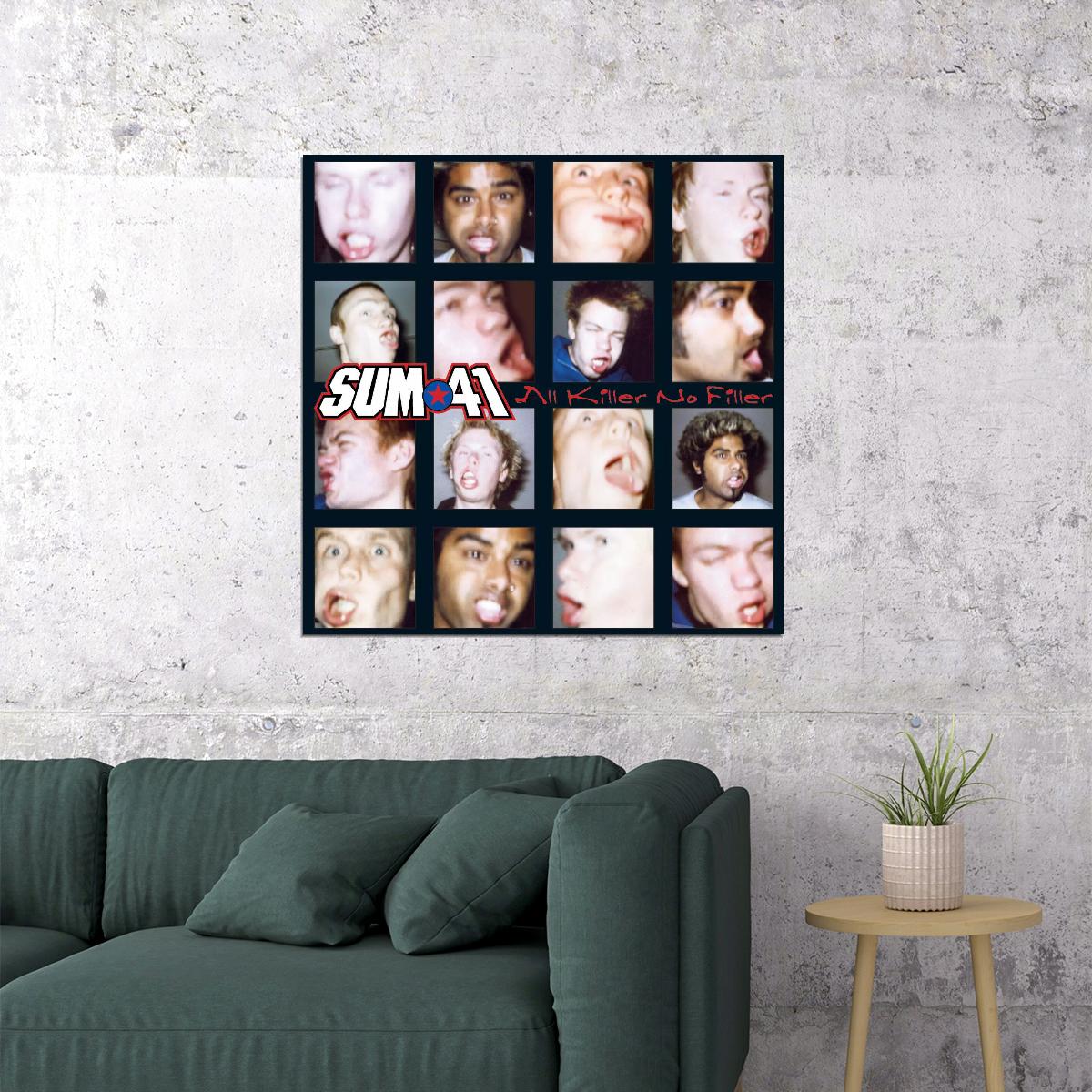 Sum 41 All Killer No Filler Album Cover Art Music Poster Iconic Punk Rock Band Print