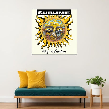 Sublime 40 Oz. To Freedom Album Cover Art Music Poster Ska Punk Band Print