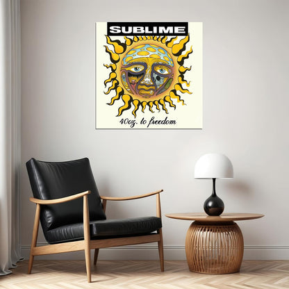 Sublime 40 Oz. To Freedom Album Cover Art Music Poster Ska Punk Band Print