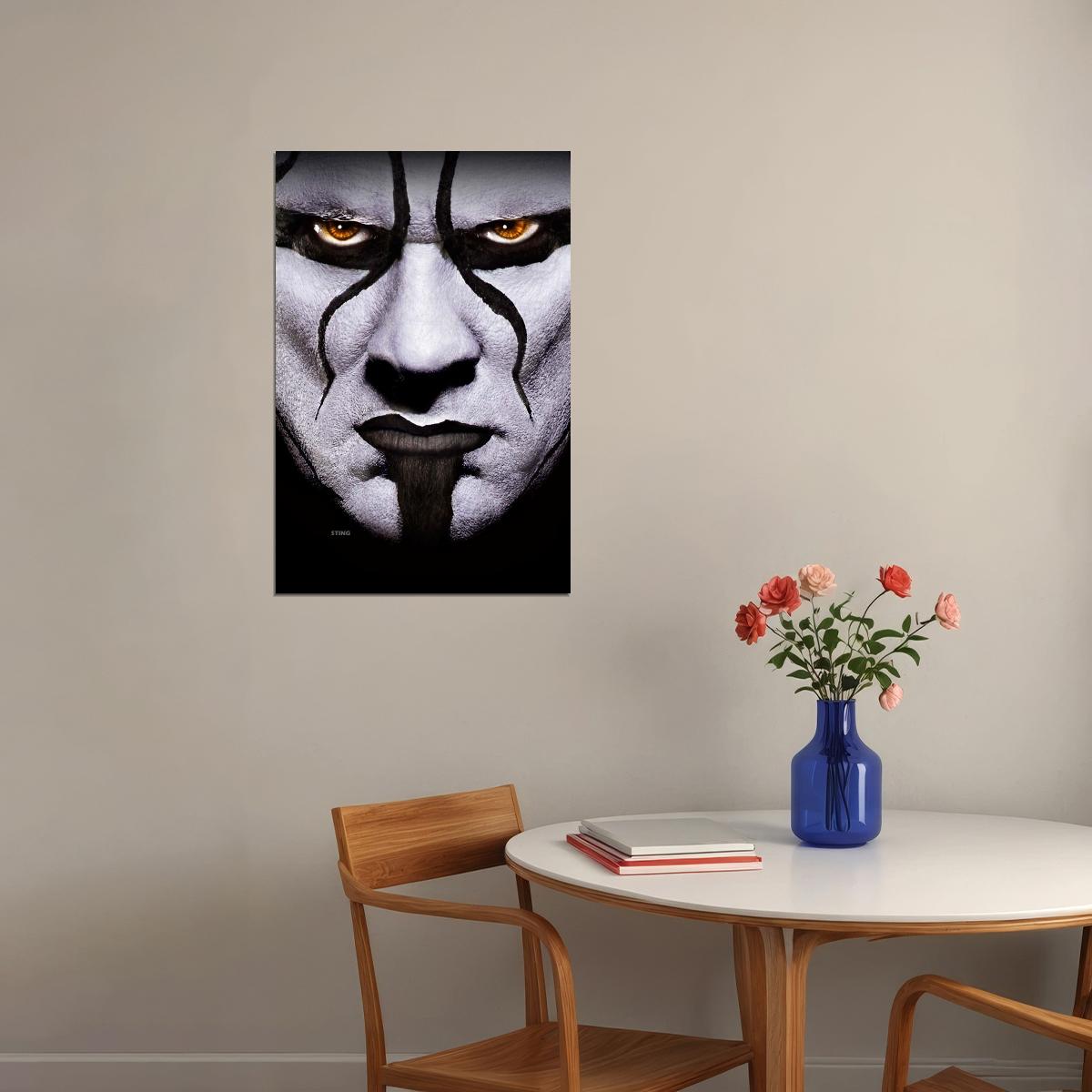 Superstar Sting Wrestling Poster Iconic Wwe Legend Wall Art