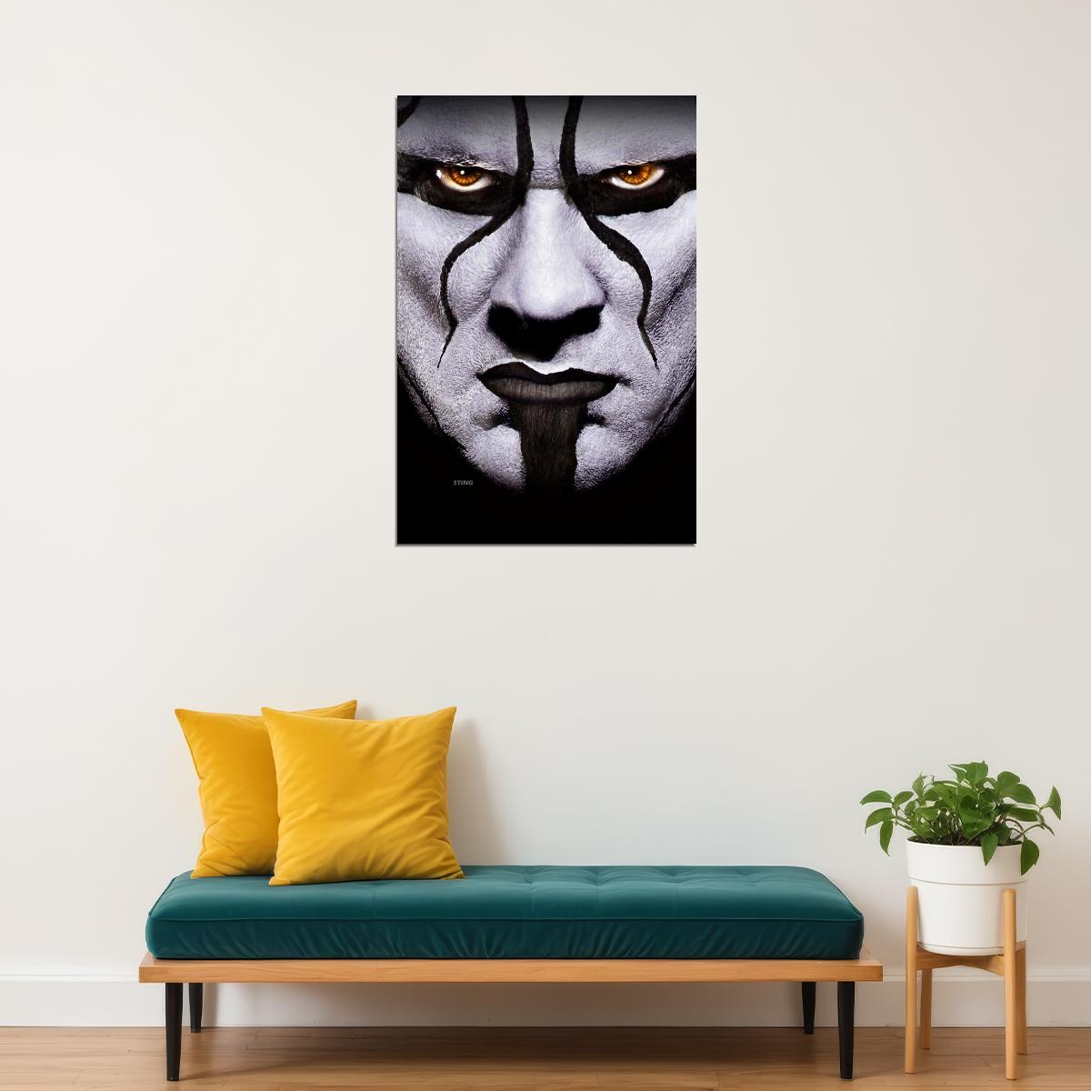 Superstar Sting Wrestling Poster Iconic Wwe Legend Wall Art