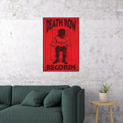 Death Row Records Logo Poster Hip-hop Music Label Wall Art Rap Icon Print