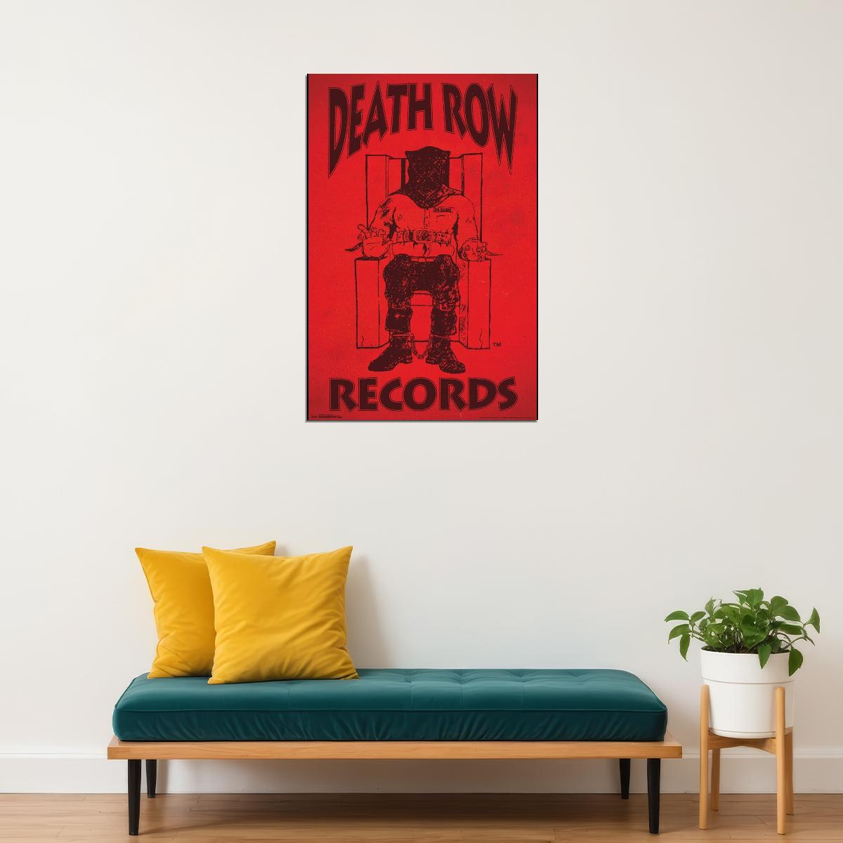 Death Row Records Logo Poster Hip-hop Music Label Wall Art Rap Icon Print