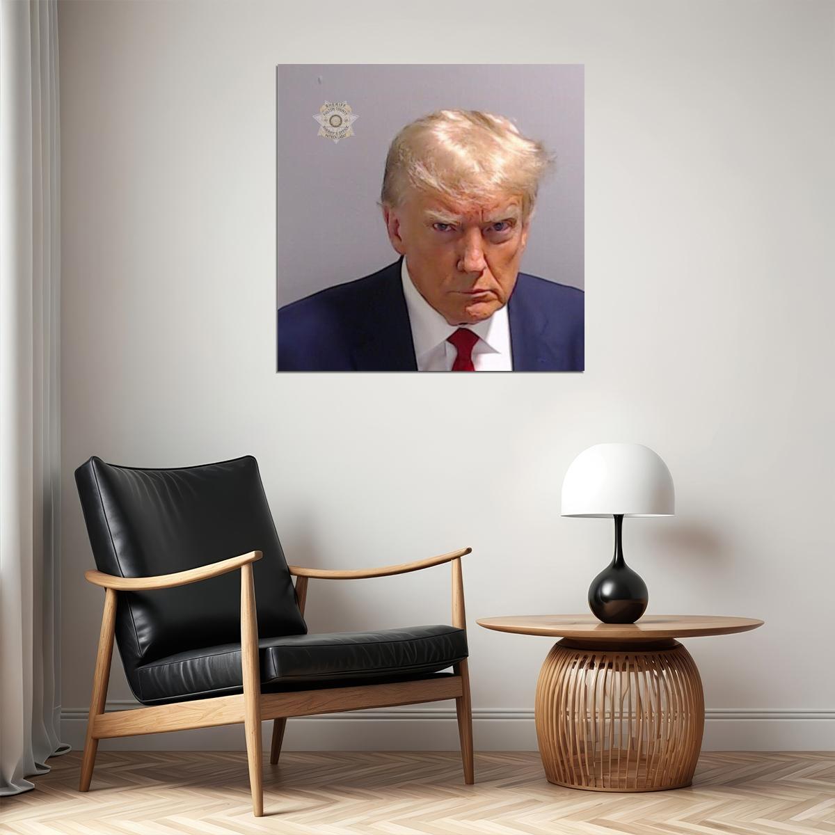 Donald Trump Mugshot Poster Political Figure Wall Art Historical Moment Print