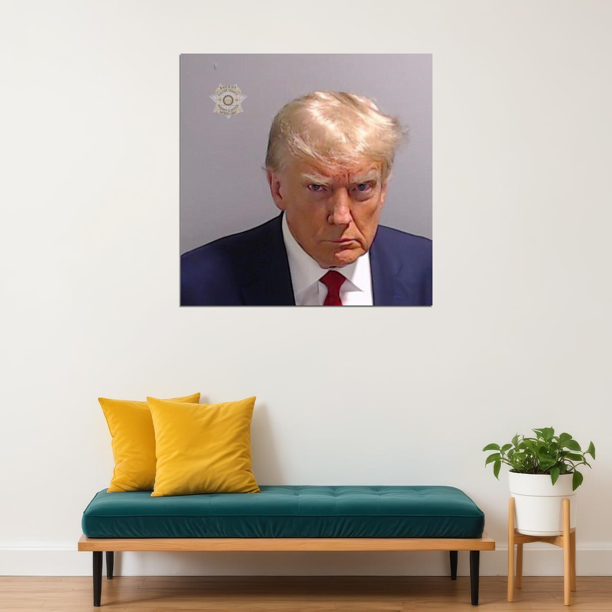 Donald Trump Mugshot Poster Political Figure Wall Art Historical Moment Print