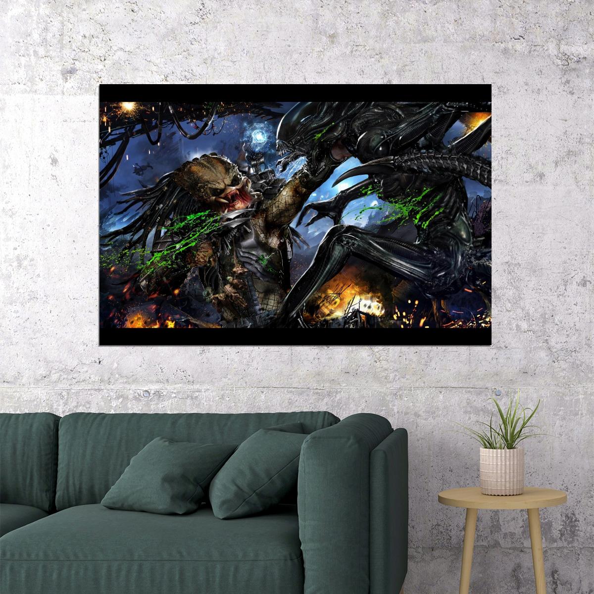 Design AVP - Alien vs Predator vinyl clock Film wall decor popular Sci Fi gift idea Alien wall decor