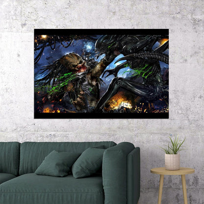 Alien Vs. Predator Xenomorph Movie Poster Sci-fi Action Film Wall Art Print