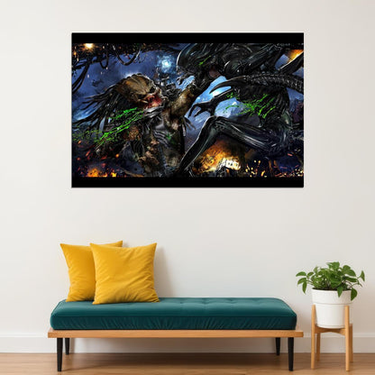 Alien Vs. Predator Xenomorph Movie Poster Sci-fi Action Film Wall Art Print