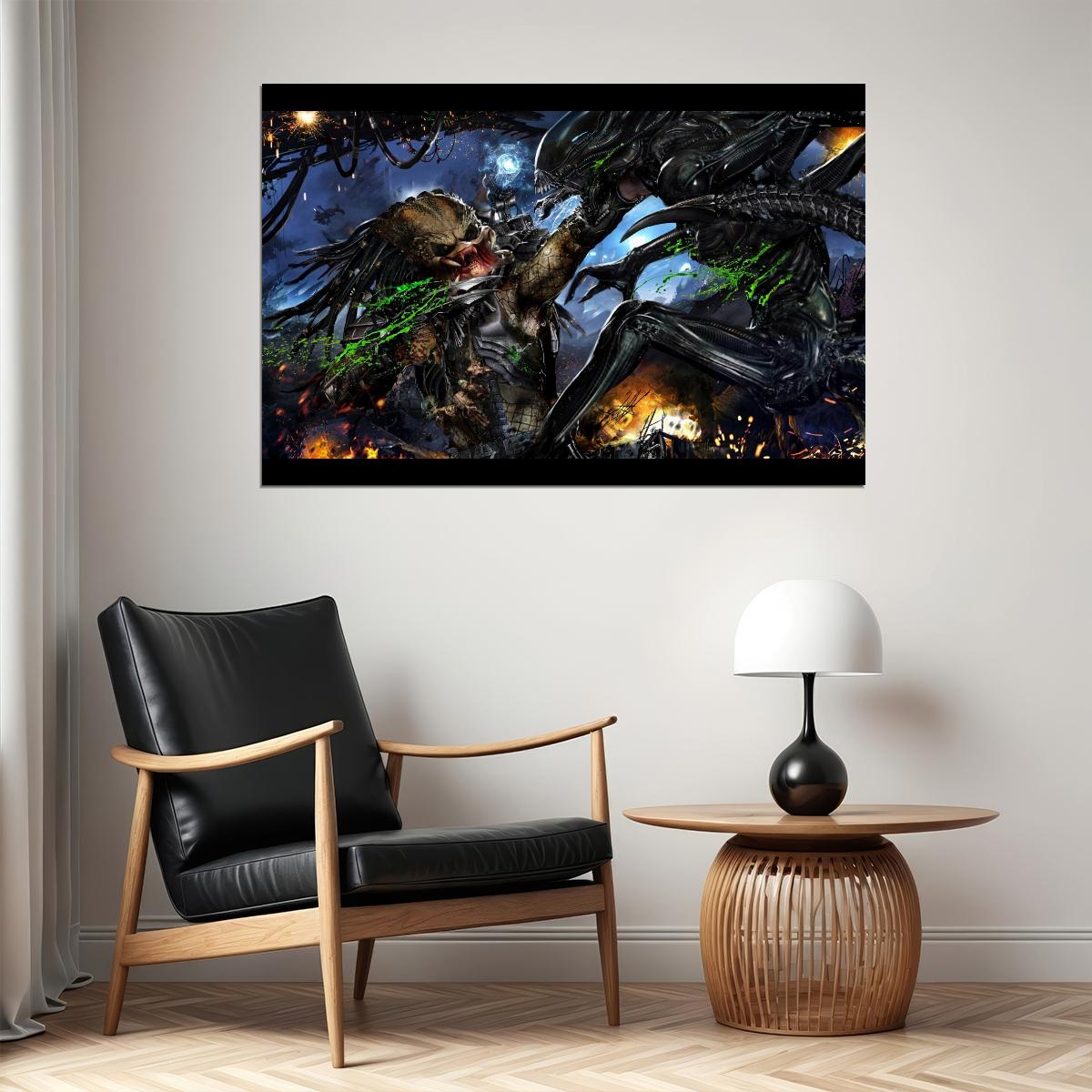 Alien Vs. Predator Xenomorph Movie Poster Sci-fi Action Film Wall Art Print