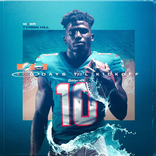 Miami Dolphins Tyreek Hill Nfl Poster Football Player Motivational Sports Print