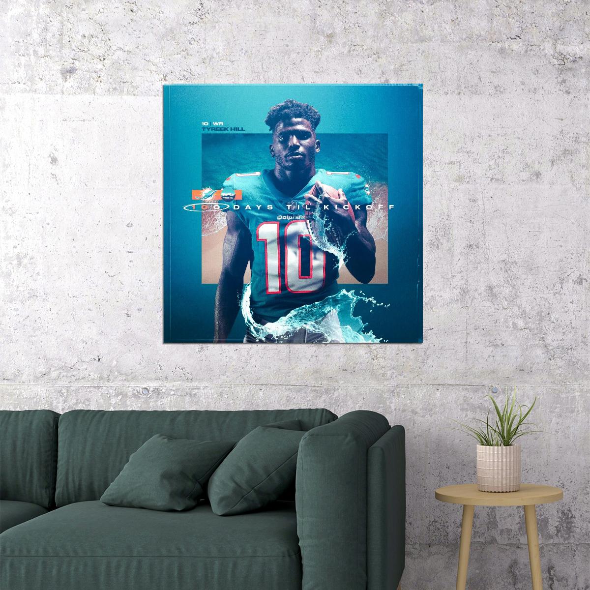 Miami Dolphins Tyreek Hill Nfl Poster Football Player Motivational Sports Print