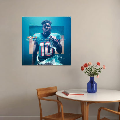 Miami Dolphins Tyreek Hill Nfl Poster Football Player Motivational Sports Print