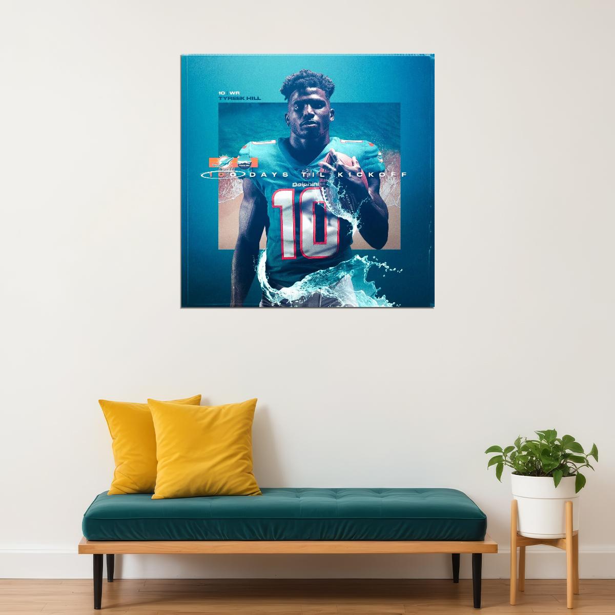 Miami Dolphins Tyreek Hill Nfl Poster Football Player Motivational Sports Print