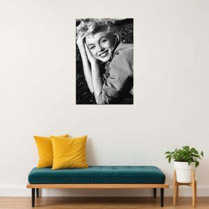 Marilyn Monroe Poster Iconic Vintage Hollywood Actress Black And White Wall Art