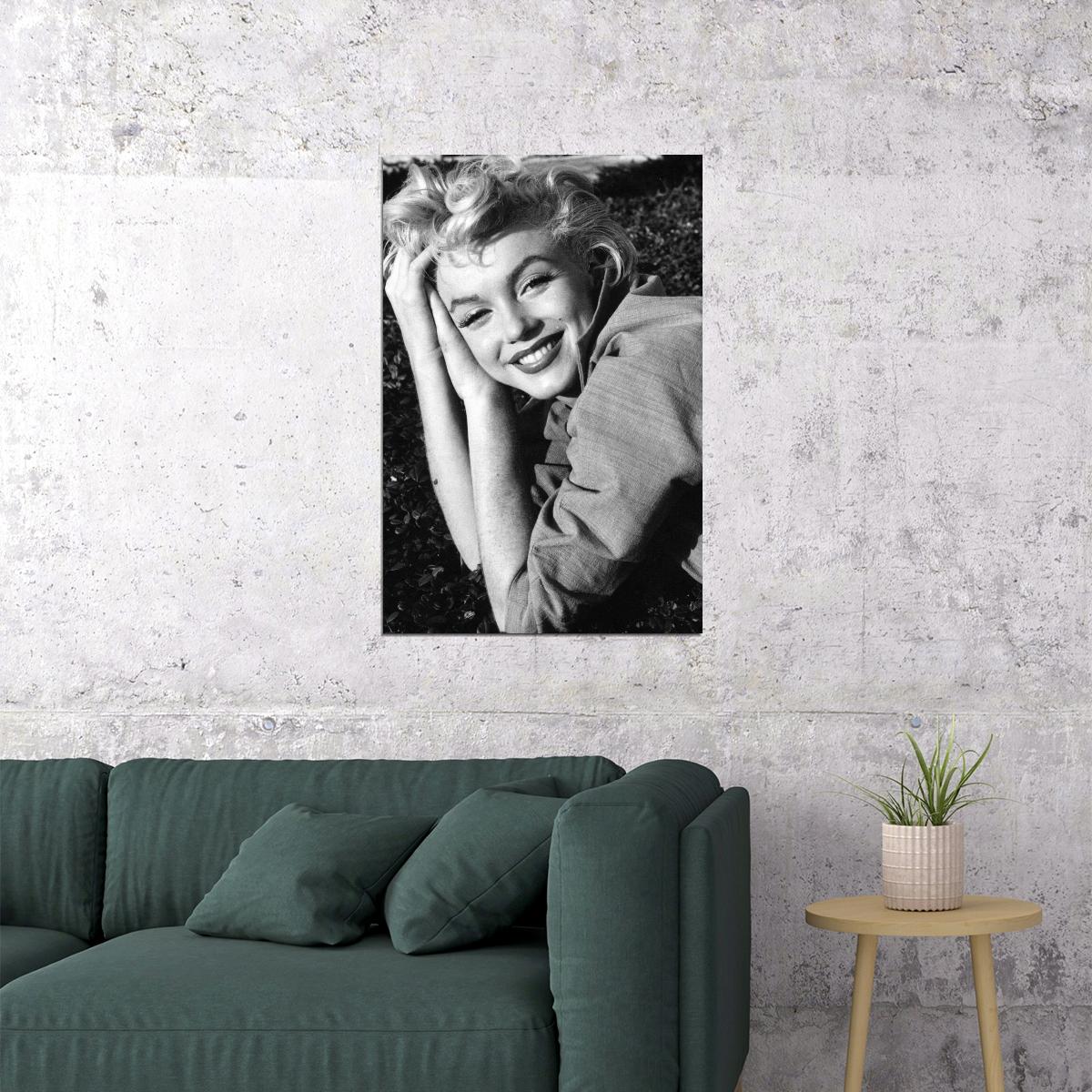 Marilyn Monroe Poster Iconic Vintage Hollywood Actress Black And White Wall Art