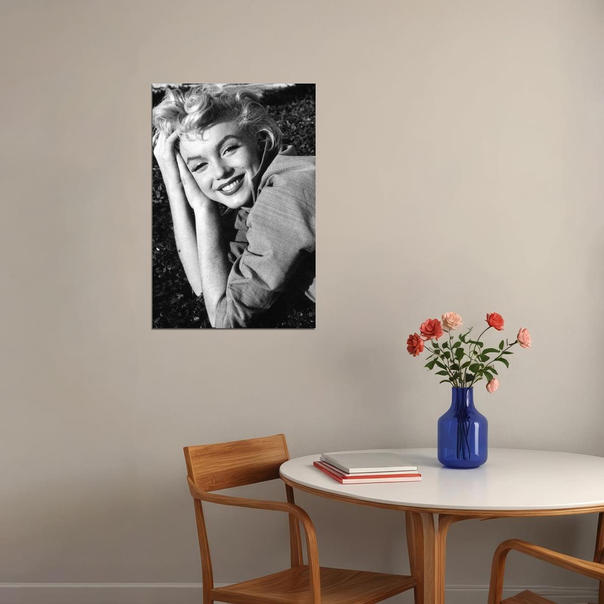 Marilyn Monroe Poster Iconic Vintage Hollywood Actress Black And White Wall Art